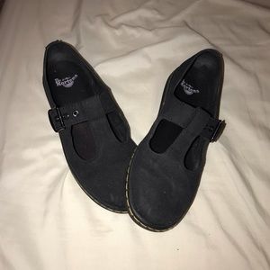black doc marten mary janes canvas